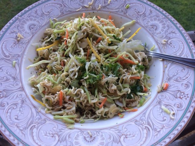 Coleslaw salad with noodles