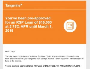 Is taking an RSP Loan from Tangerine Bank a Good Idea?